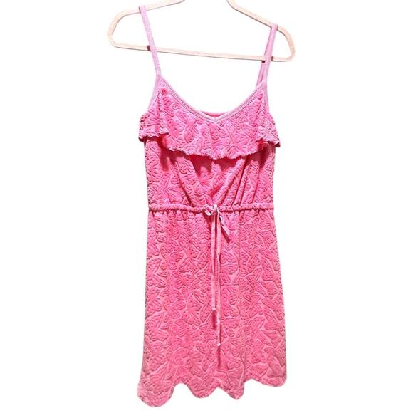 Vintage Y2K Juicy Couture Pink Terrycloth Swim Cover Dress - Size S/M - Picture 1 of 2
